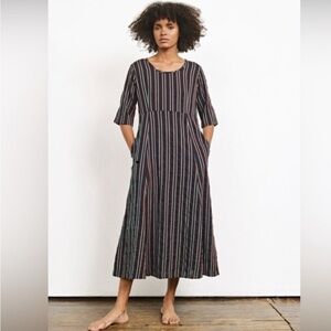 Ace & Jig Black Striped cotton maxi Dress boho festival hippie cottagecore
